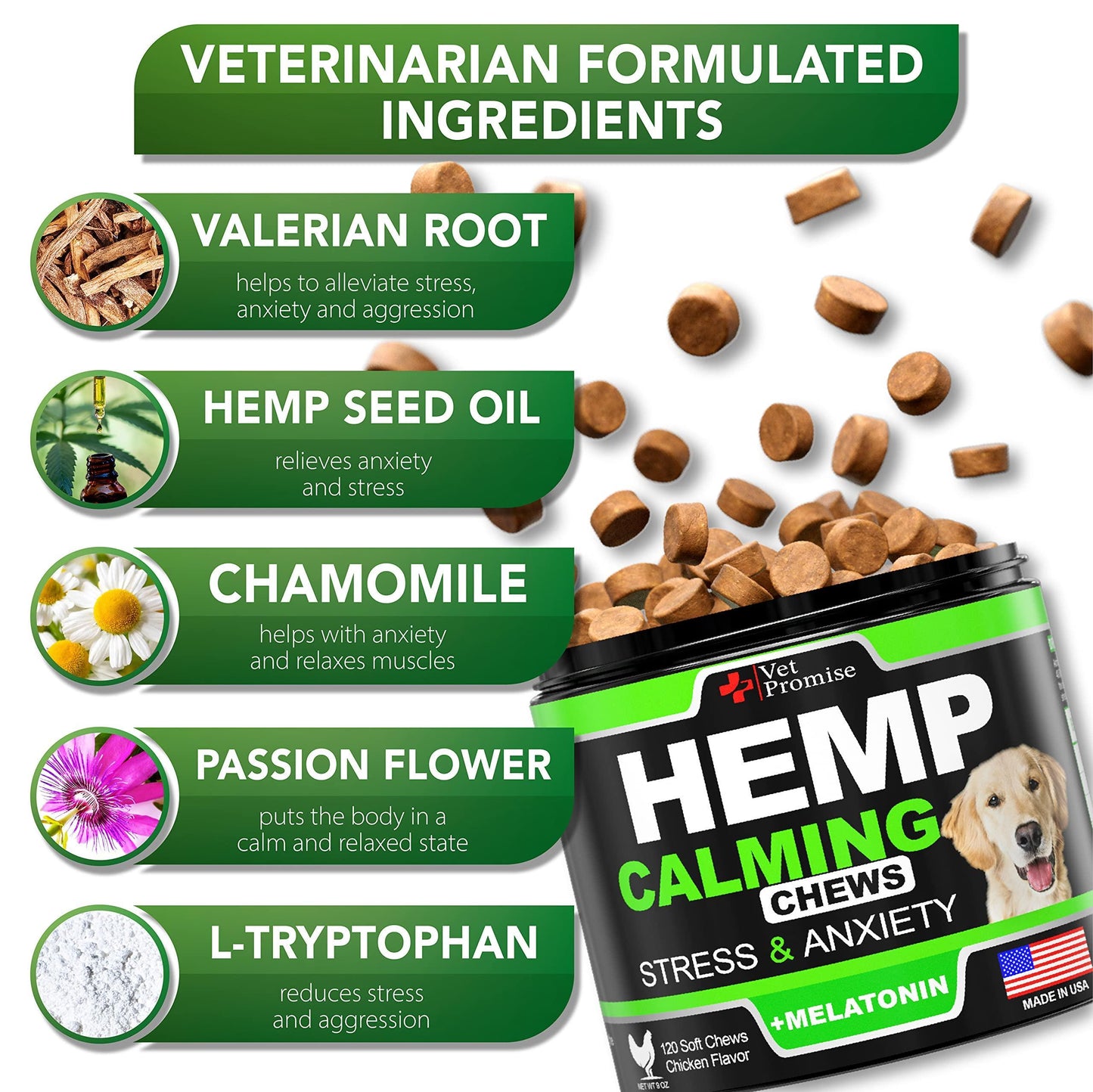 Hemp Calming Chews for Dogs with Anxiety and Stress   Dog Calming