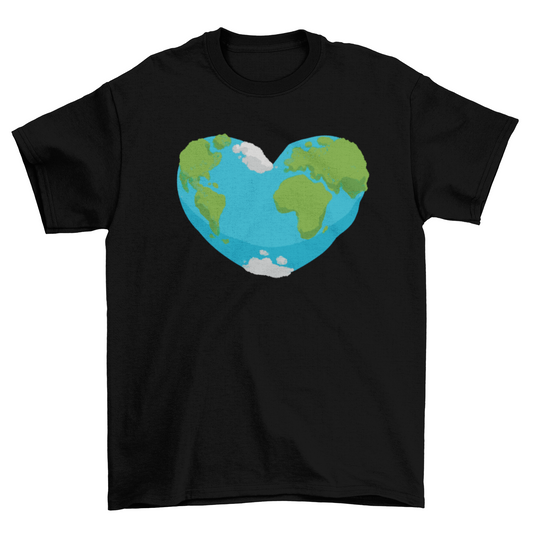 Heart earth shaped Tshirt Earth Day Environment Tee Print Ready Design